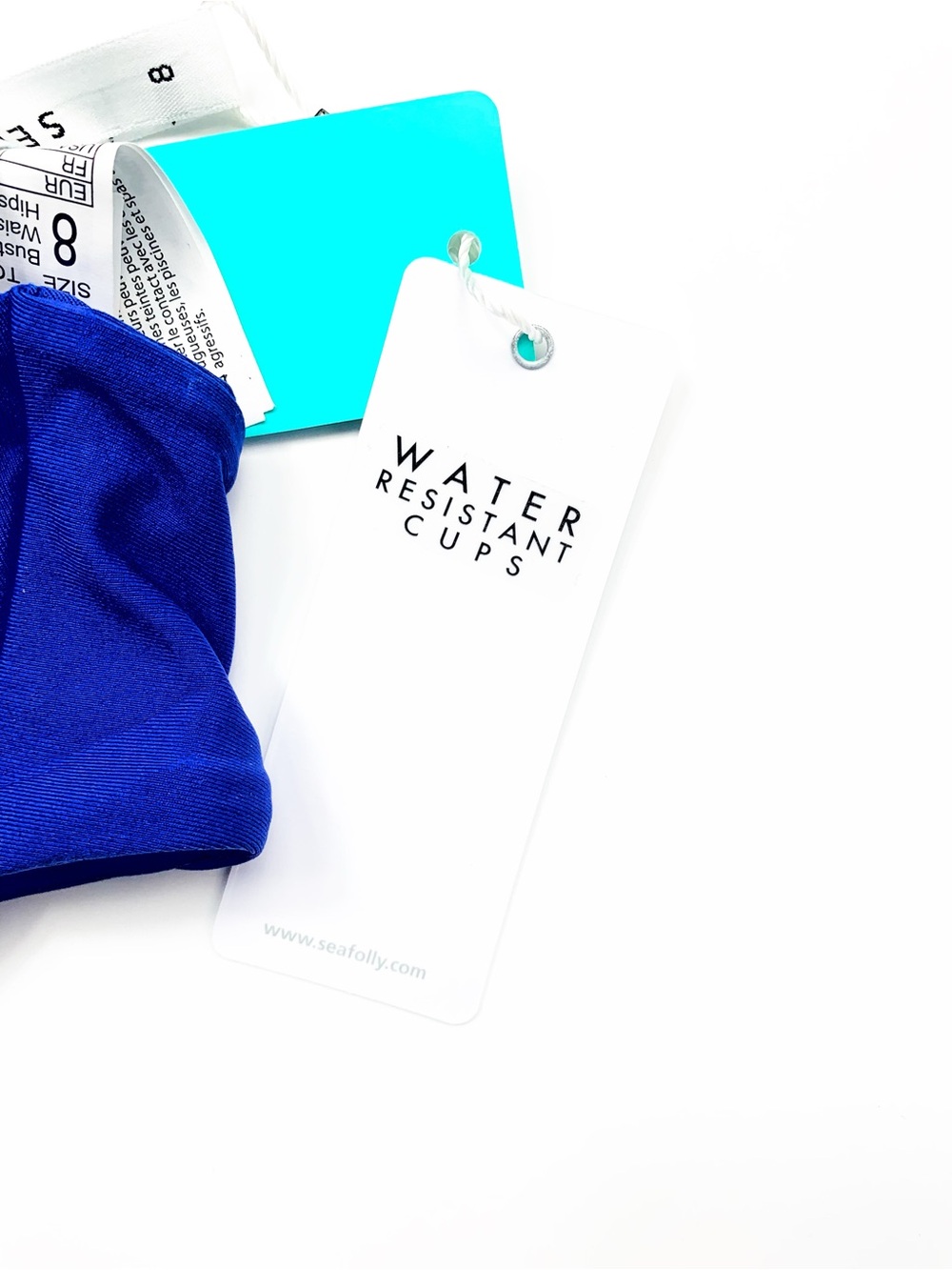 Seafolly Royal Blue Women's Triangle Tie Back Underwire Bikini Top USA 4 NWT - Picture 13 of 15